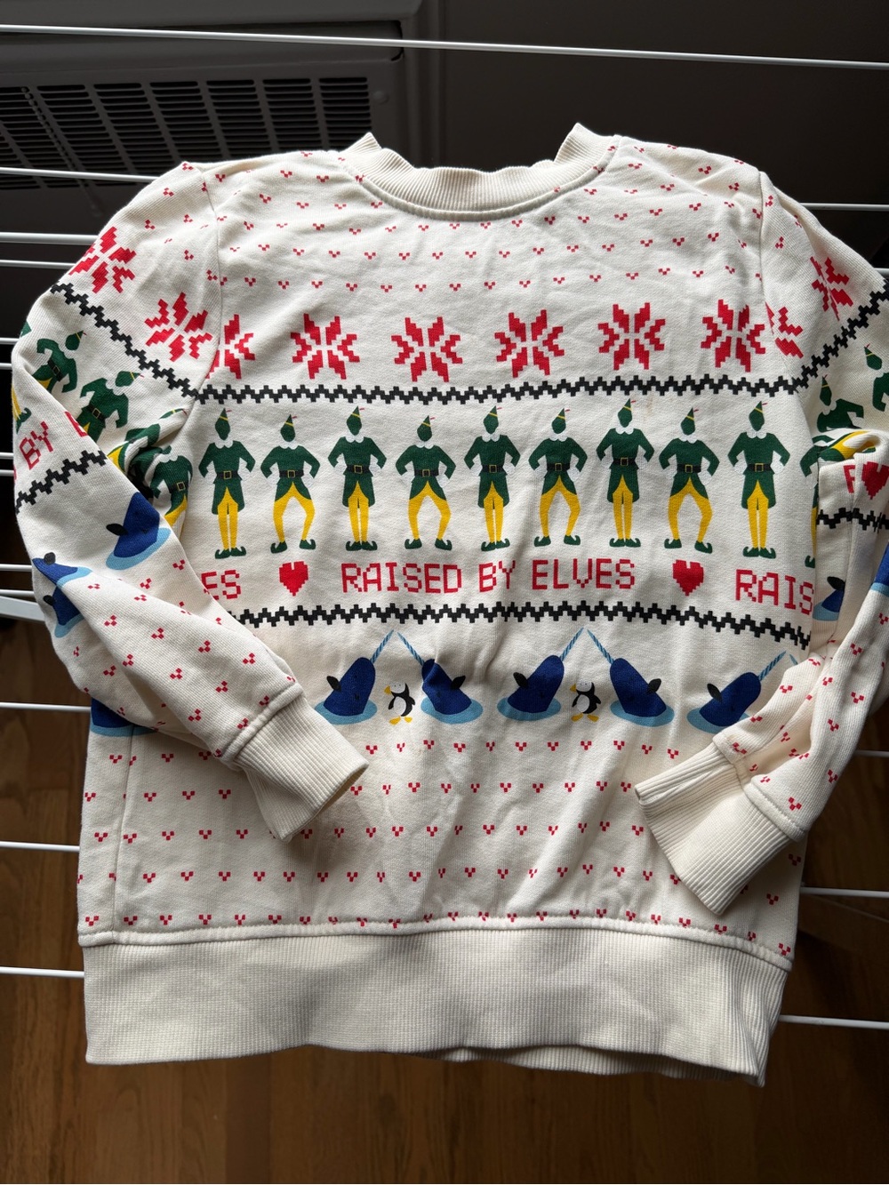 Hanna Andersson Kids Raised by Elves Cream Graphic Holiday Sweatshirt 5